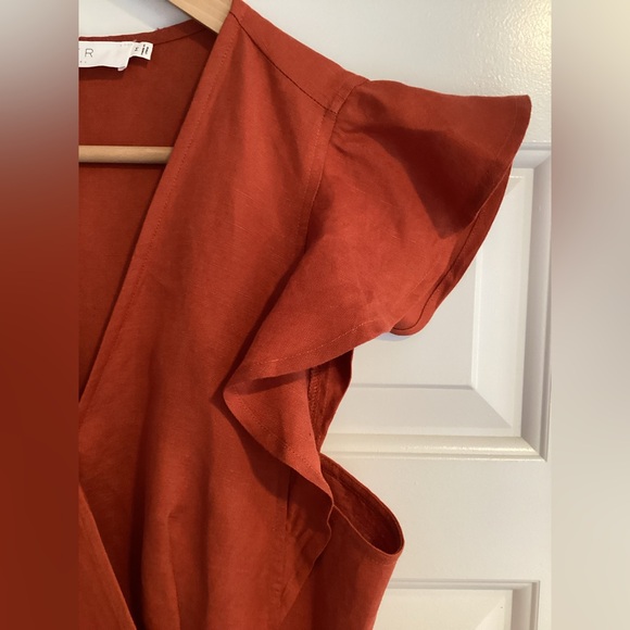 ASTR The Lable Linen Blend Wrap MIDI Dress M - Picture 7 of 14